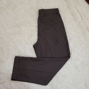Roundtree & Yorke Easy Care Men Business Casual Wide Leg Brown Pants Size 34Wx30